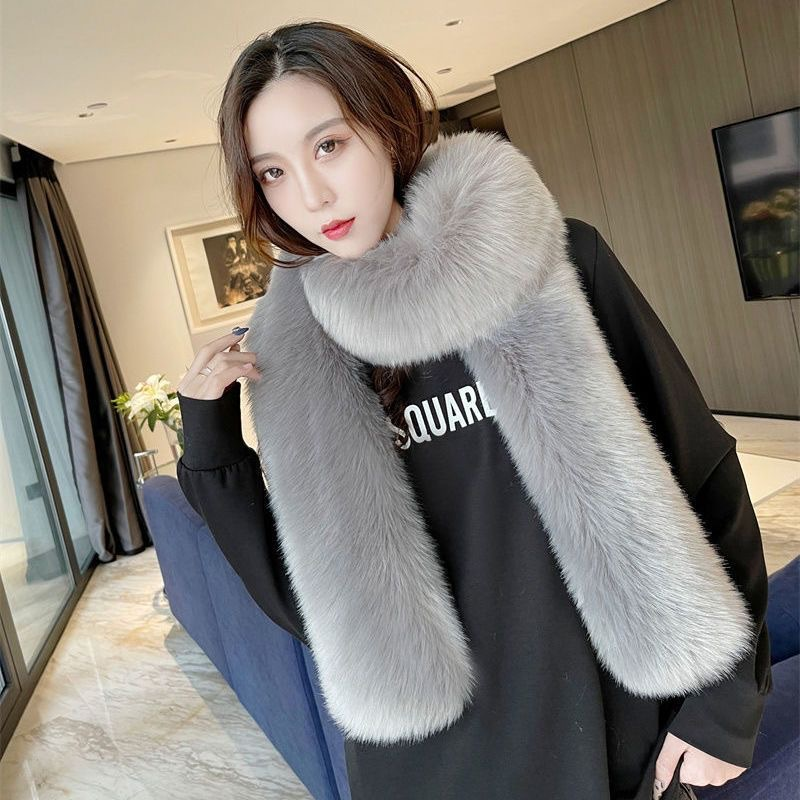 Fake Fur Long Scarf 180cm Party Luxury Wraps Vintage Fur Neck Warmer